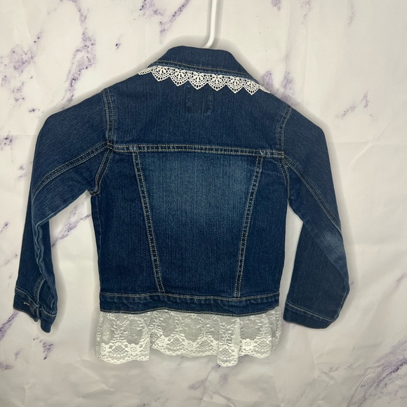 1989 Place Girls Denim Jacket with Lace Trim Sz 5/6 - Picture 5 of 6